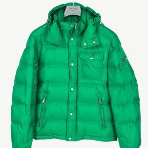 Prada Green Nylon Hooded Puffer Jacket